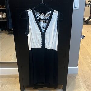 Sandro Black and White Lace Detail